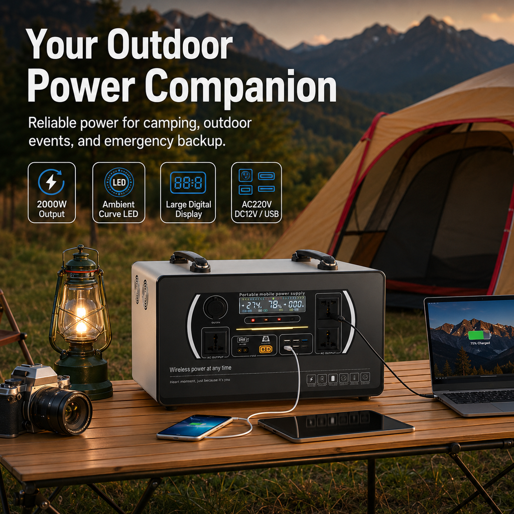 3000W  Portable Power Station  (D series 2.56kwh-3.84kWh)