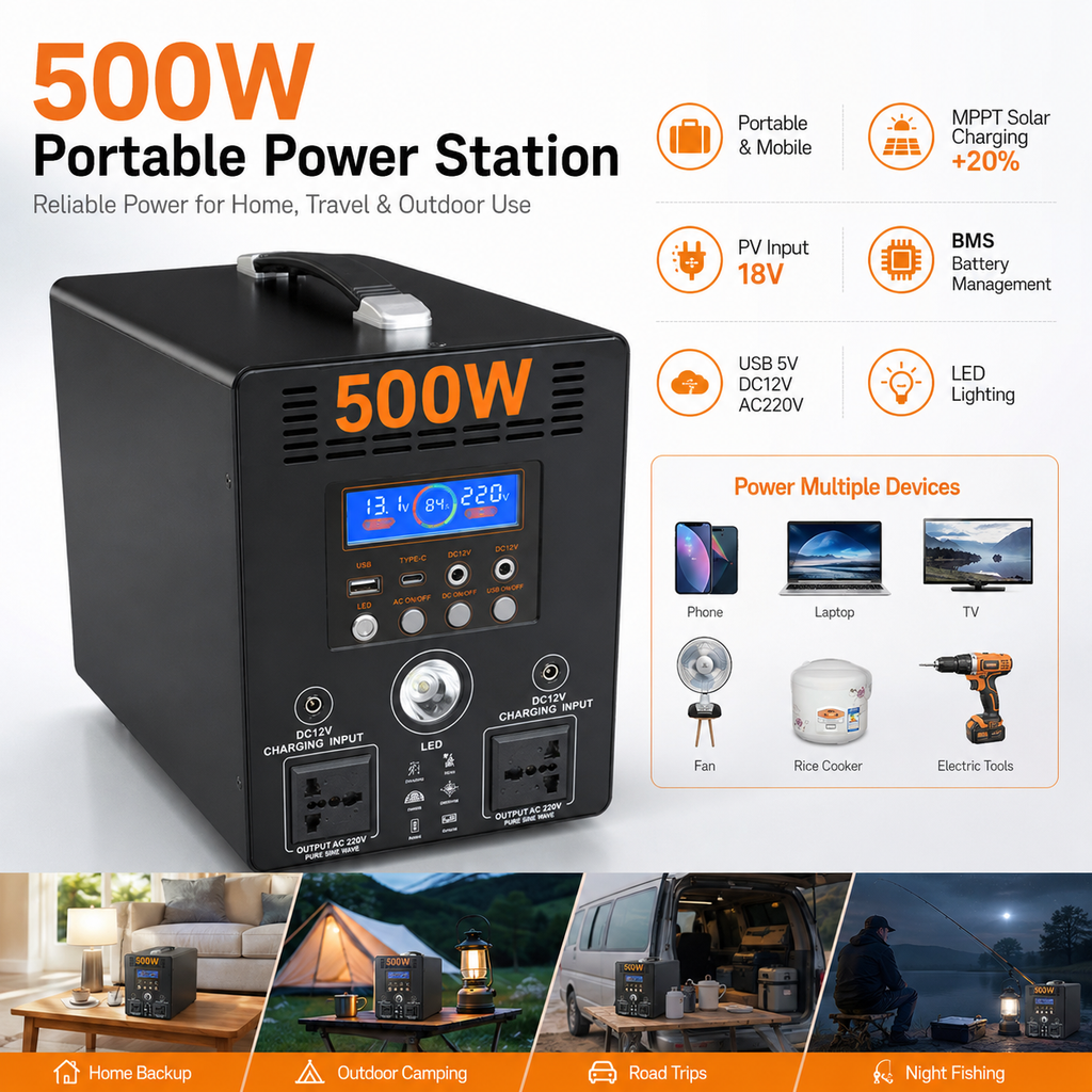 500W  Portable Power Station (B-series)