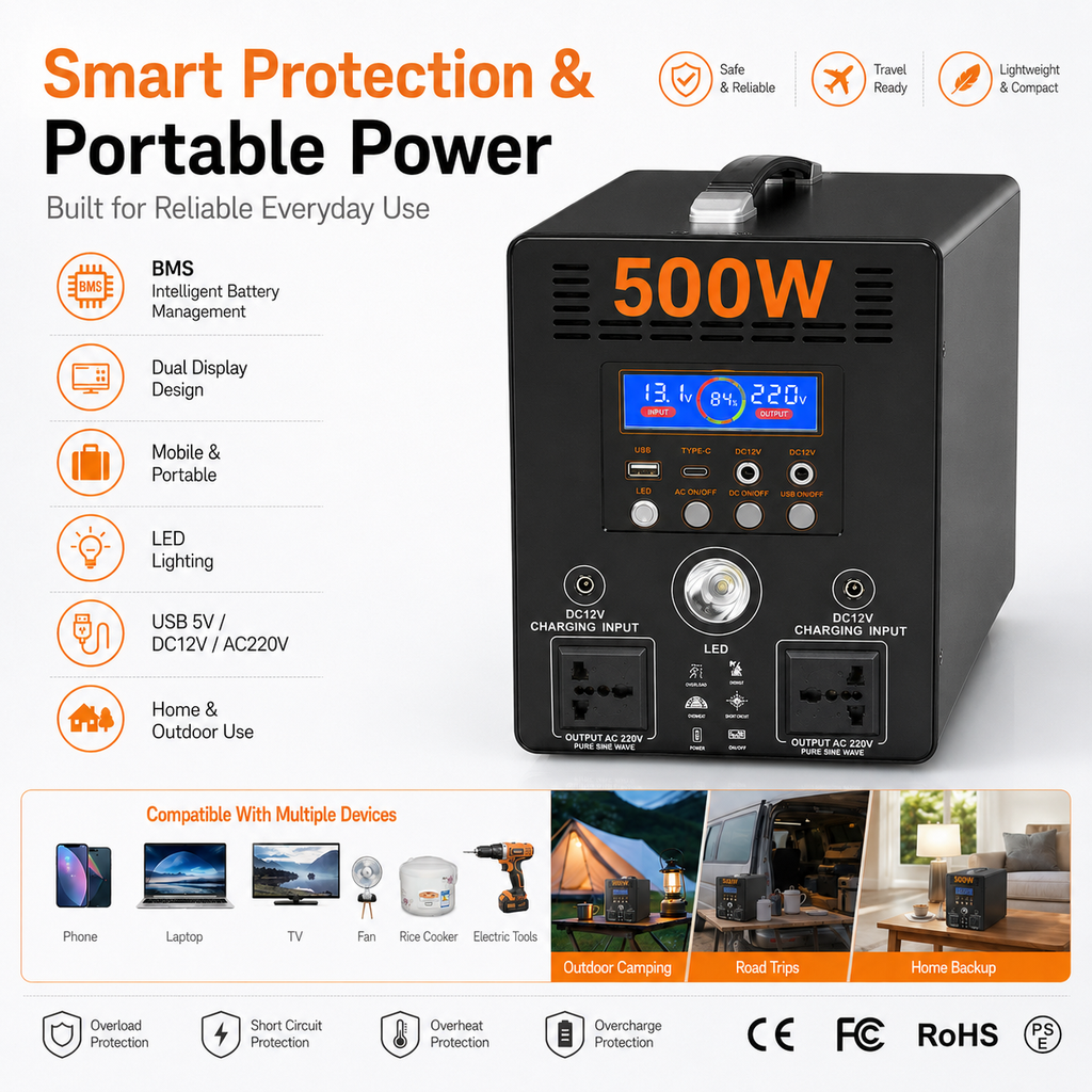 500W  Portable Power Station (B-series)