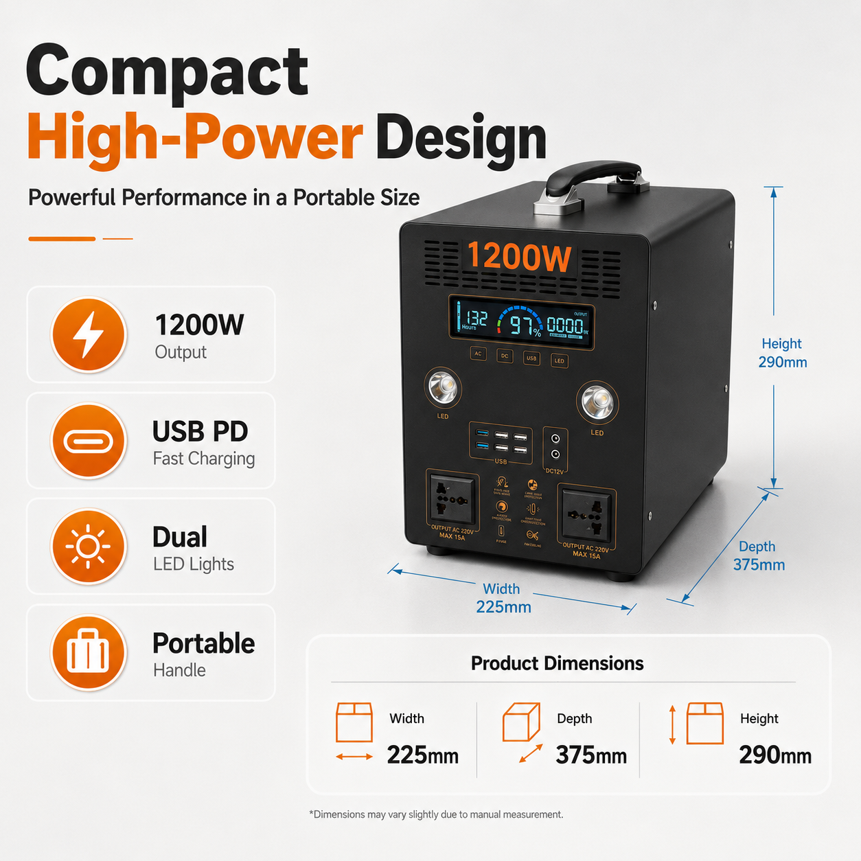 1.2KW  Portable Power Station (B-series 800Wh-1.5KWh)