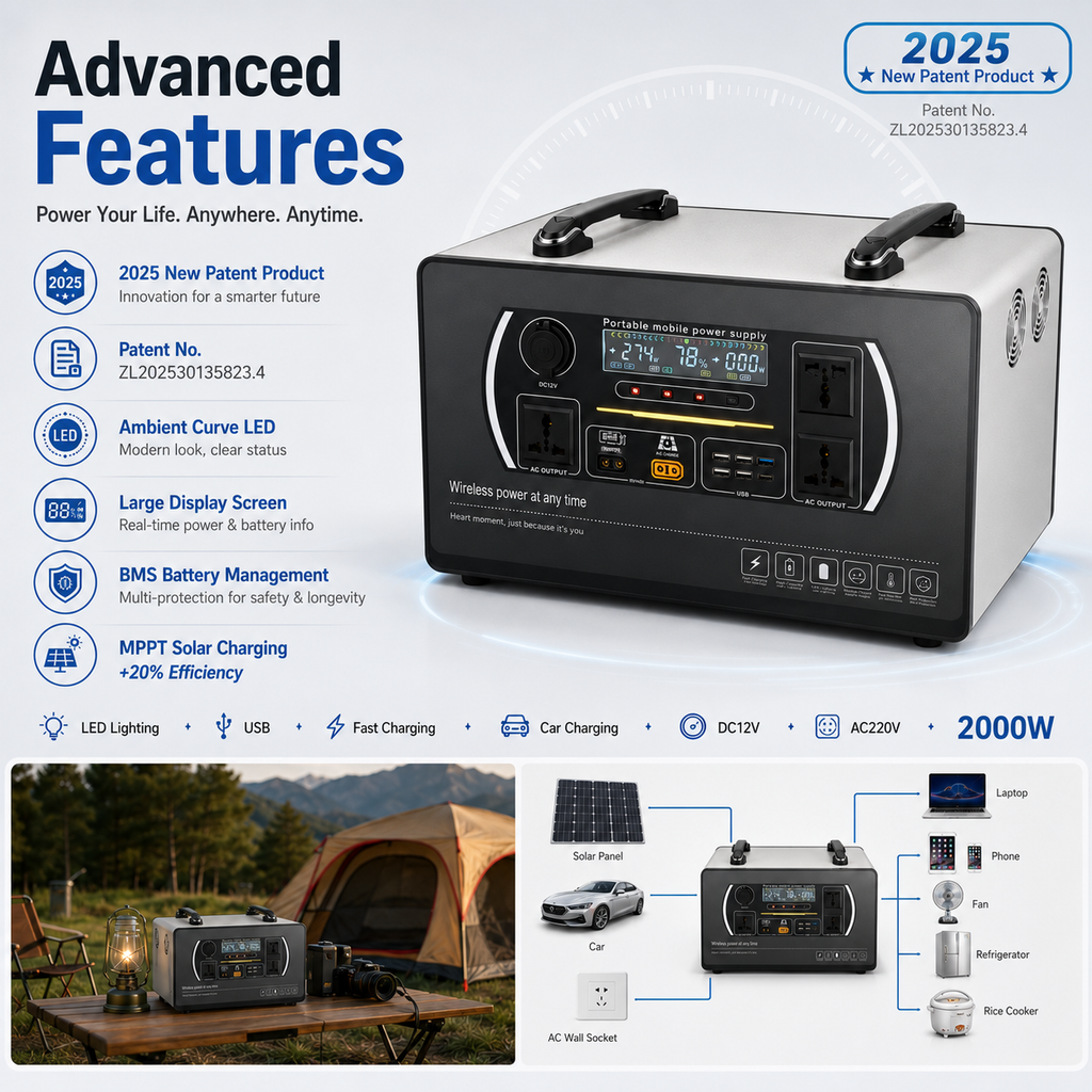 2000W energy storage mobile power station (D series 1.5-3kWh)