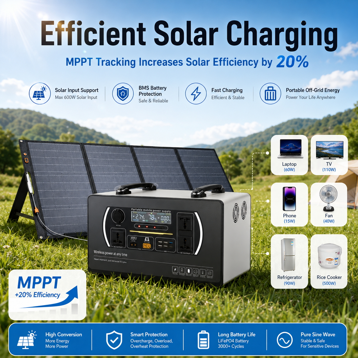 2000W energy storage mobile power station (D series 1.5-3kWh)
