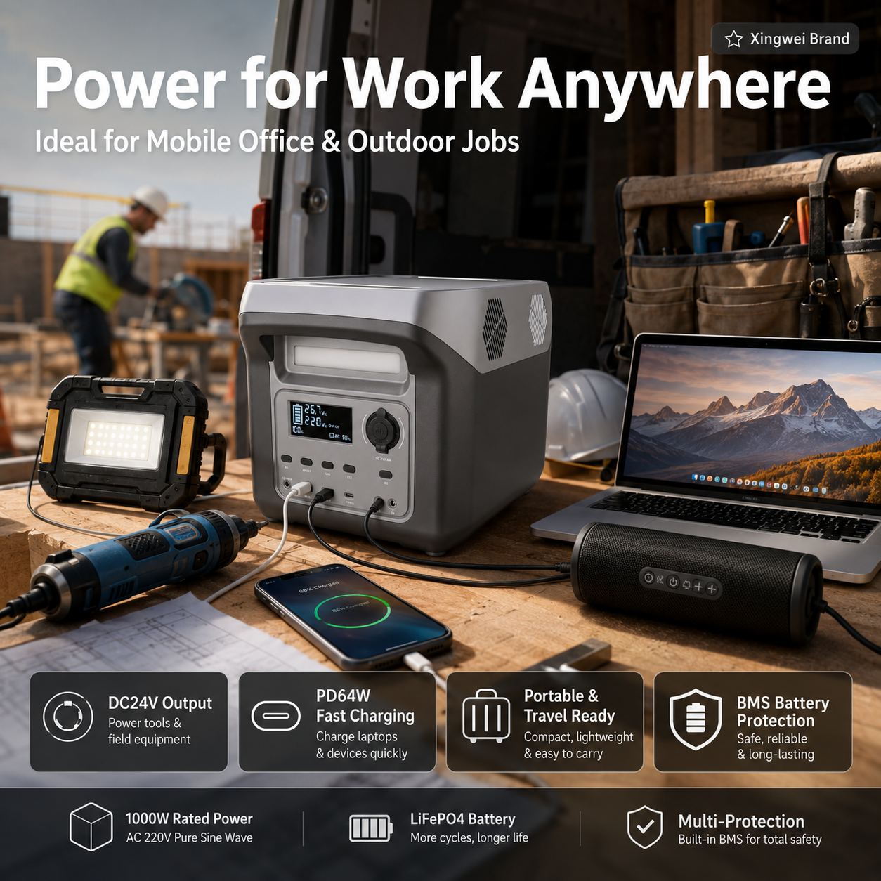 1000W Portable Power Station  Quotation (F Series 640-1024Wh)