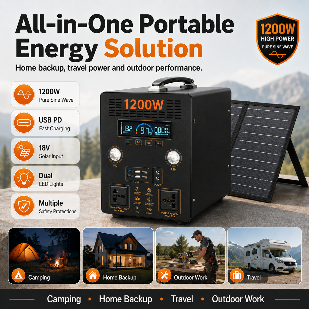 1.2KW  Portable Power Station (B-series 800Wh-1.5KWh)