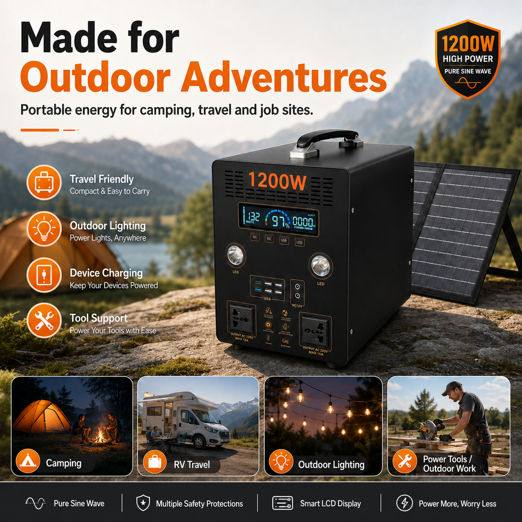 1.2KW  Portable Power Station (B-series 800Wh-1.5KWh)