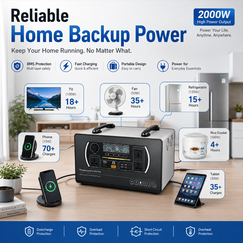 3000W  Portable Power Station  (D series 2.56kwh-3.84kWh)