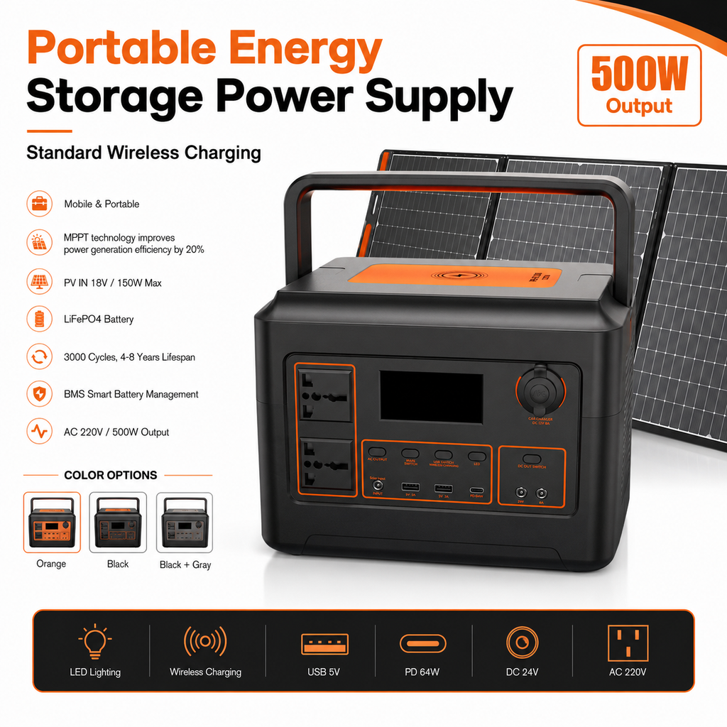 500W Portable Power Station (A series 320-800Wh)