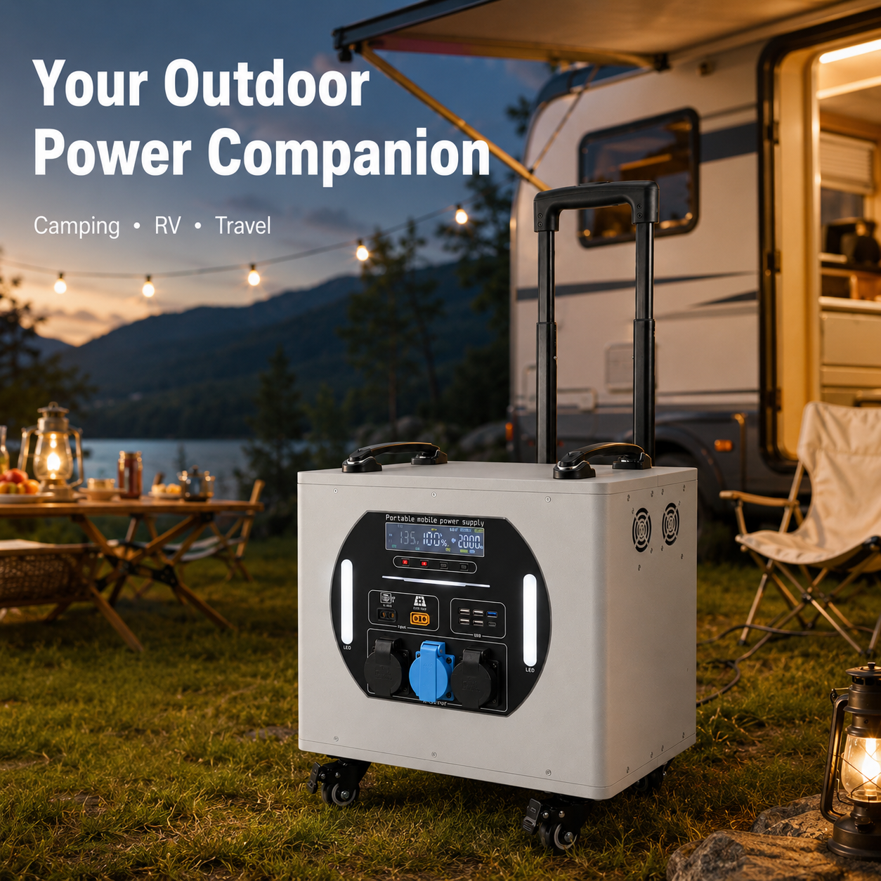 2000W trolley box energy storage mobile power station (LA series 1.5-3 kWh)