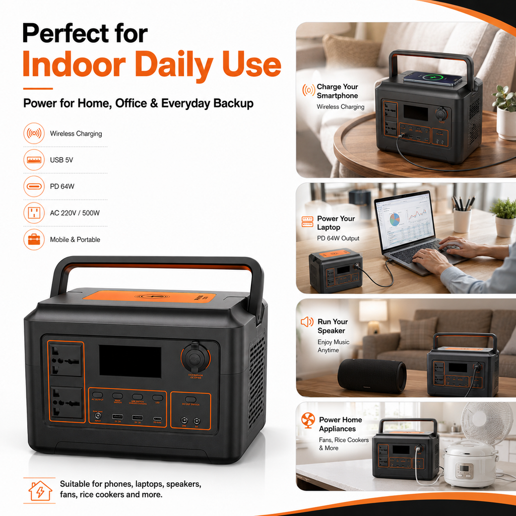 500W Portable Power Station (A series 320-800Wh)