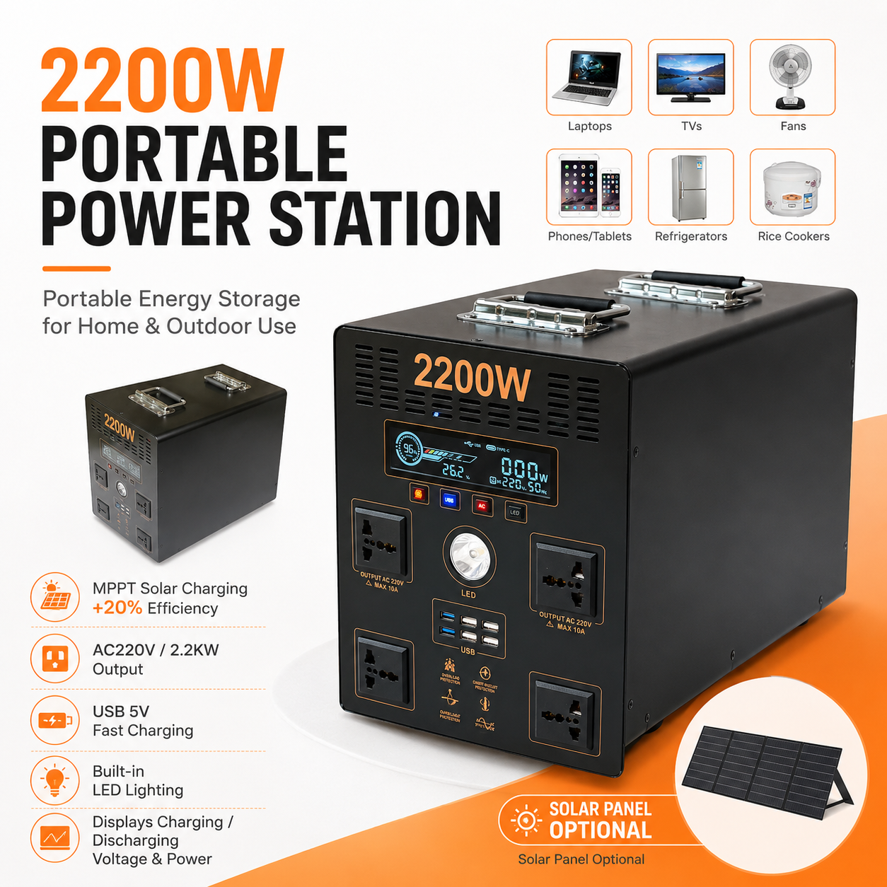 2.2KW Energy storage power (B-series 1500Wh-2560Wh)