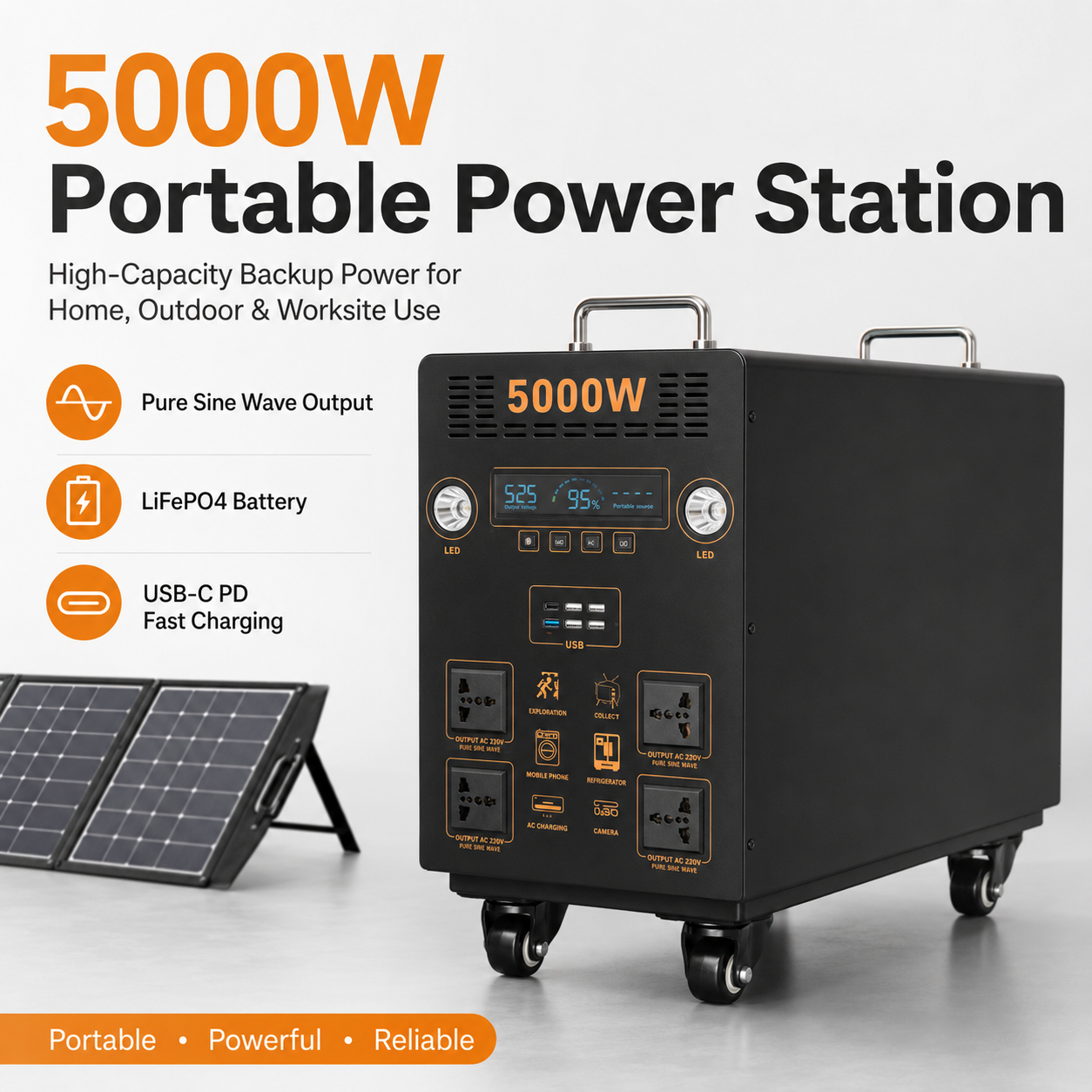 5KW Portable Power Station (B-series 4000Wh-6400Wh)