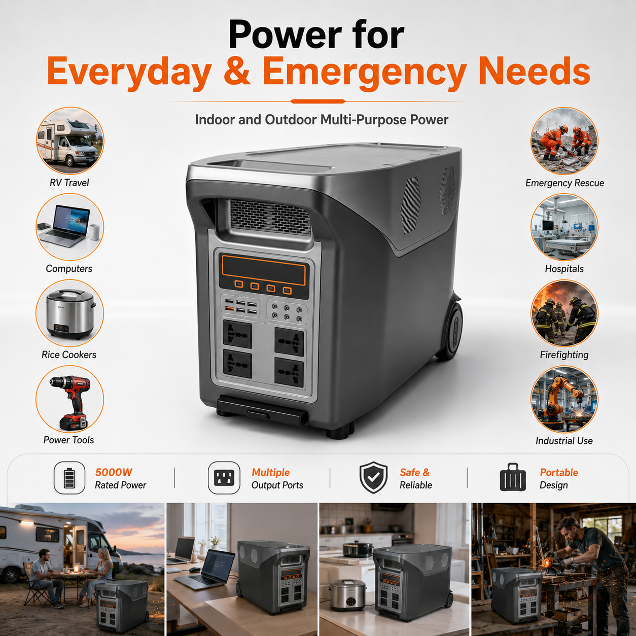 5KW trolley box energy storage mobile power station (FL series 4096-5888Wh)