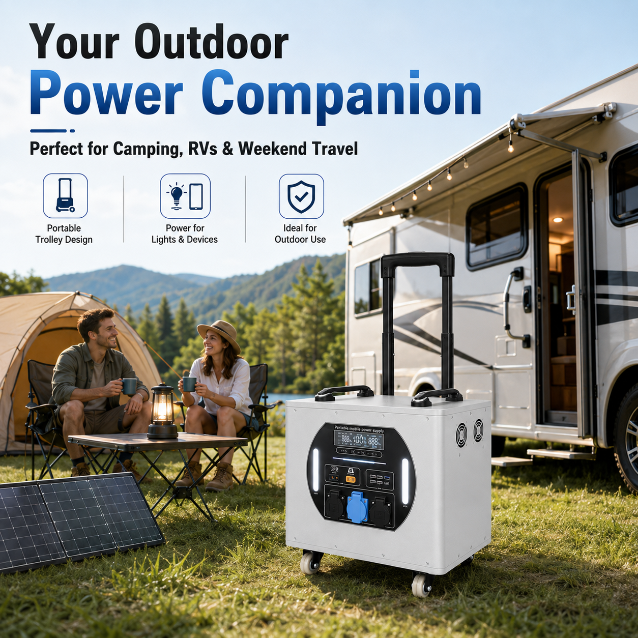 5KW trolley box energy storage mobile power station (LA series 4.096-8.038KWh)