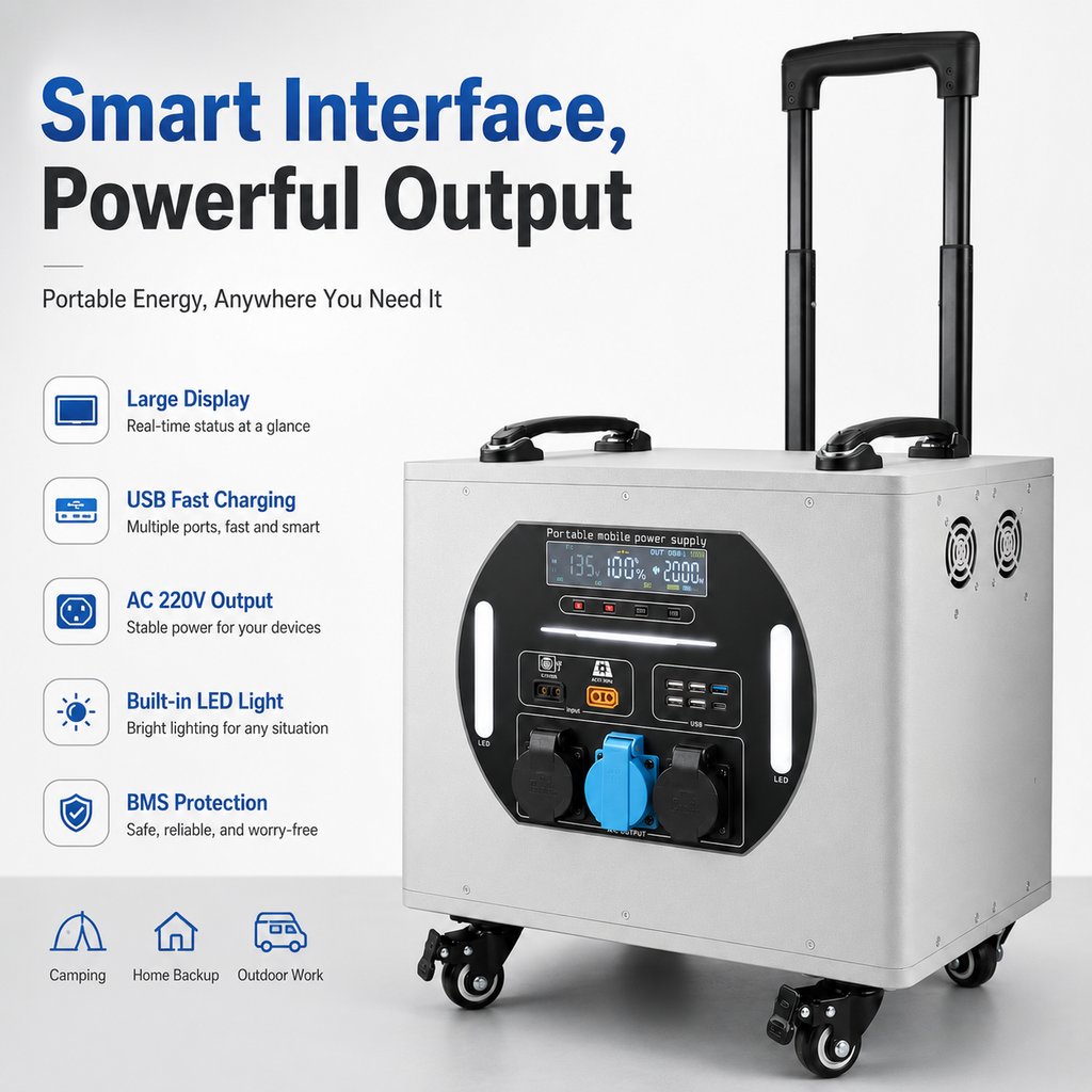 2000W trolley box energy storage mobile power station (LA series 1.5-3 kWh)