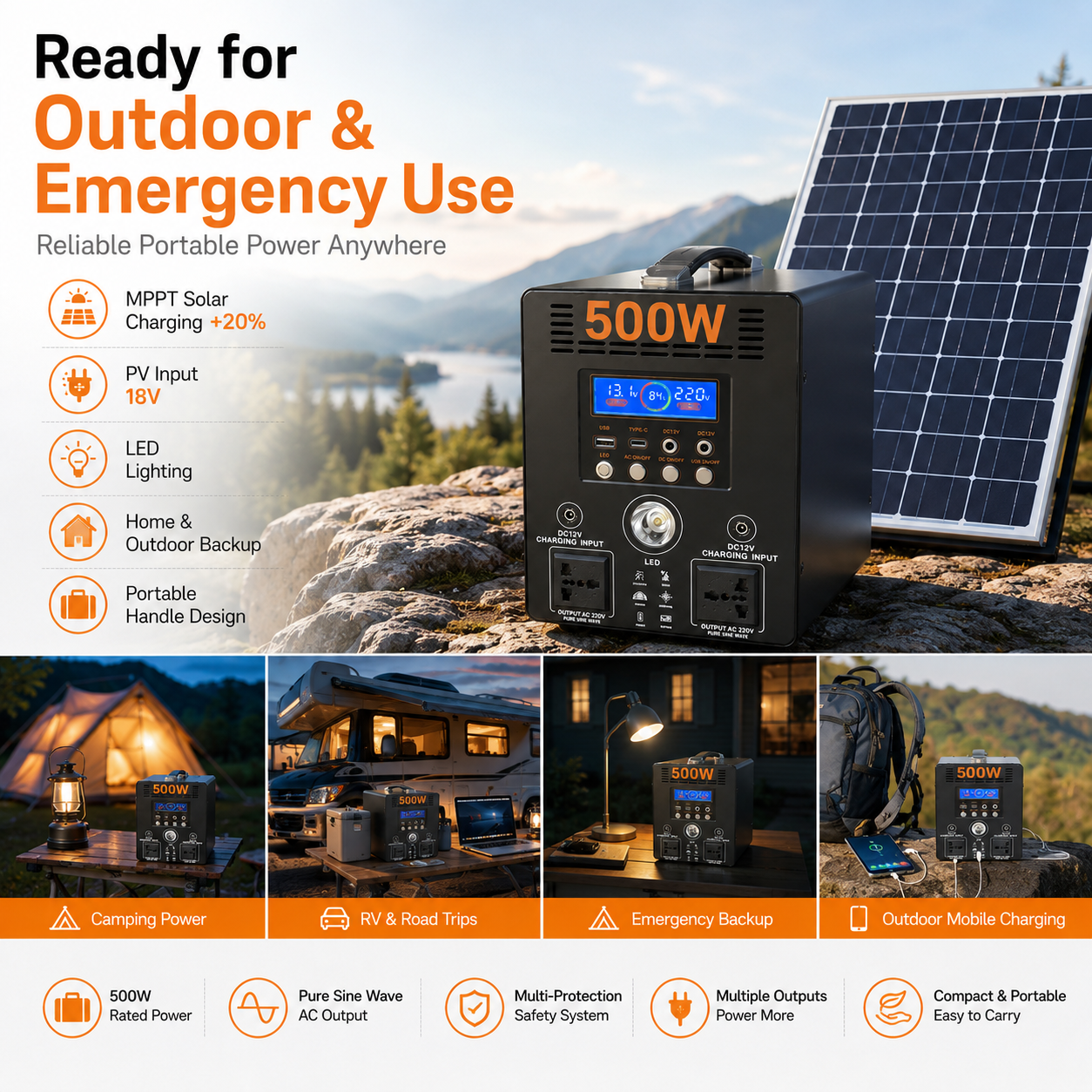 500W  Portable Power Station (B-series)